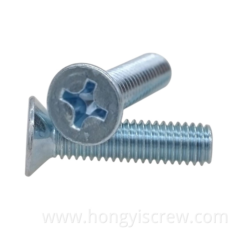 M2M3M4M5M6 Steel Zinc Plated Phillips Flat Head Machine Screw DIN965 GB818